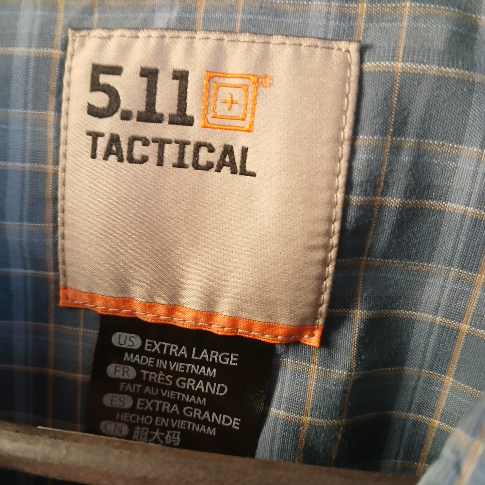 5.11 Tactical Men's Short Sleeve Plaid Snap-Down Shirt - Picture 3 of 5